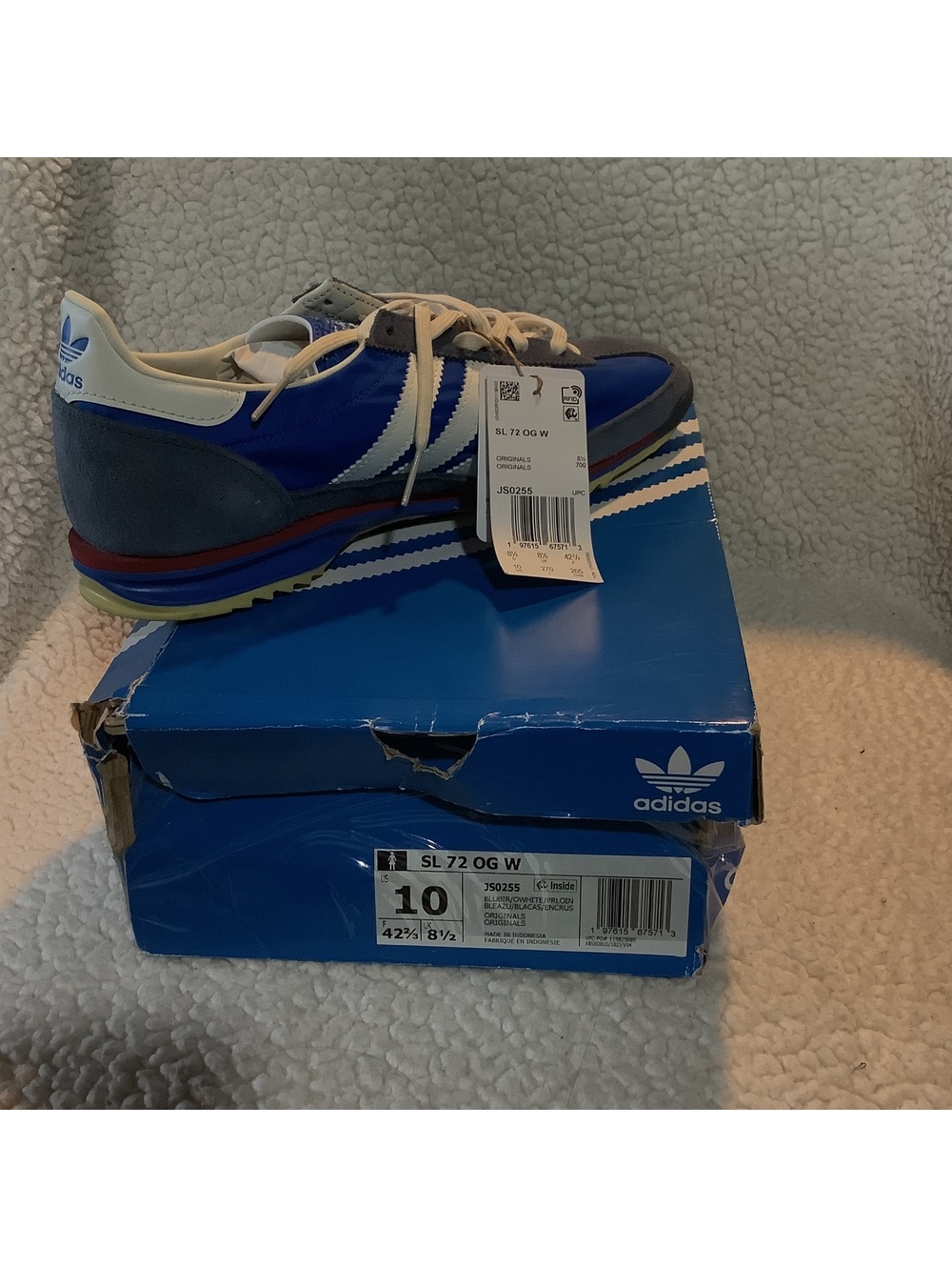 Adidas SL 72 OG W Blue and Gray Retro Sneakers Size 10